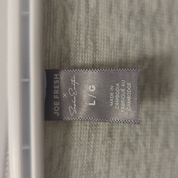 Joe Fresh x Sasha Exeter Gray Long Sleeve Knotted Top Size Large GUC - Picture 3 of 4